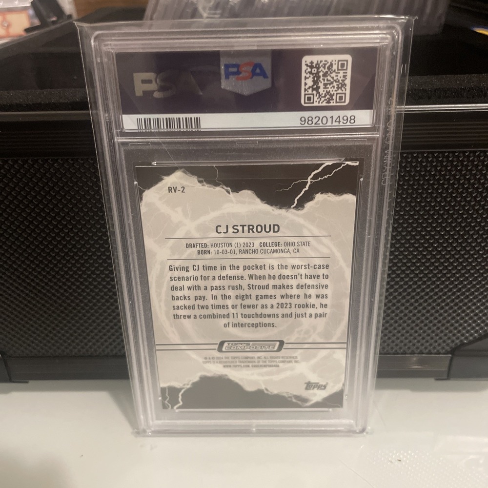 2023 TOPPS COMPOSITE RESURGENCE VOLTAIC PINK REFRACTOR #RV2 CJ STROUD RC PSA 10 - Picture 2 of 2